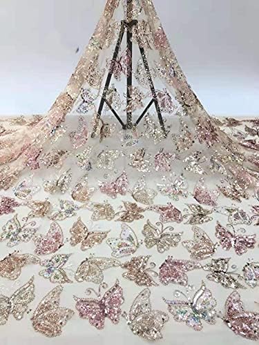 SELCRAFT Красиво Бродирани Мъниста Плат с пеперуди/Дизайн вечерна рокля Плат Африкански Френска дантела окото Дантела за