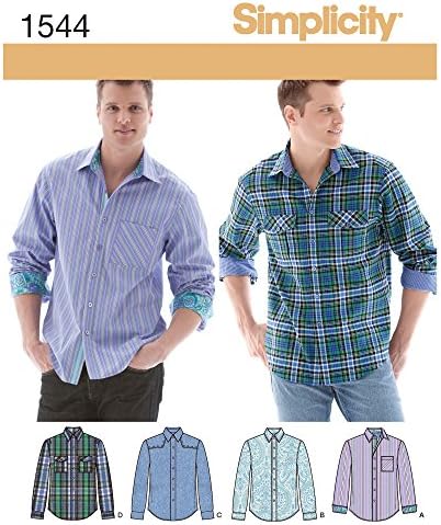 Модел мъжки ризи с копчета Simplicity 1544, 34-42