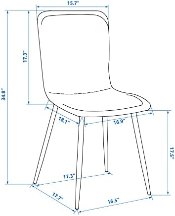 Мебелен Комплект от 4 Скандинавските Кадифени Столове с Удобен Акцент върху Седалка, Здрави Метални Крака за Кухня, Всекидневна,