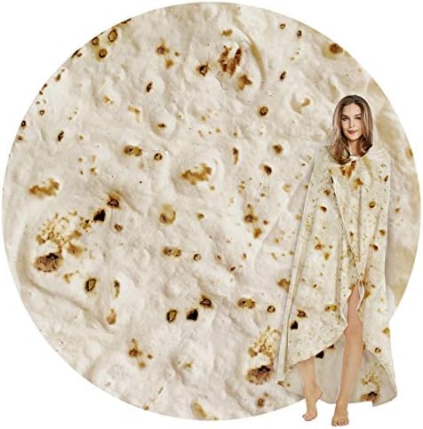 Одеяло с Тортильей SeaRoomy Burritos, Одеало с мирис на мексиканска царевична питка, Новост, Забавни Подаръци, Кръгло