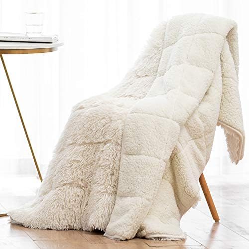 Утяжеленное Одеяло Wemore от Лохматого Дълъг Кожа от изкуствена Кожа, Уютно и Пушистое Плюшевое Шерп-одеало от Дълги