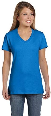 Женска тениска Hanes Nano-T® с V-образно деколте 3XL Blue Bell Breeze