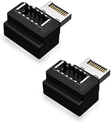 XMSJSIY 90-Градусов USB адаптер 3.1 Type E, адаптер с вътрешен конектор USB Type 3.1-E от мъжа към жената