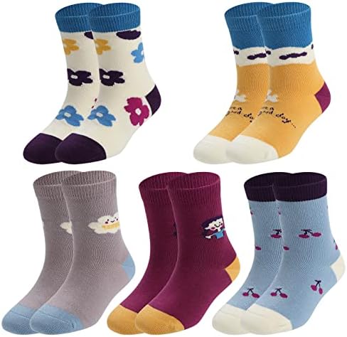 HUMAN FEELINGS Забавни спортни чорапи за момичета ярки цветове, опаковка от 5