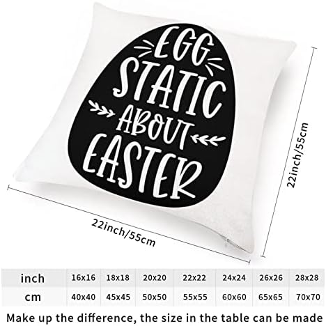 Eggstatic За Великденски диван капаци Възглавници С Великден Надпис Euro Sham Pillow Бъни Rabbit Happy Easter