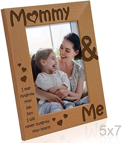 KATE ПОШ - Рамка за снимки от дърво с надпис Мама и аз, Фоторамка Аз обичам мама, Подаръци за Новородено, Рамка за снимки, в