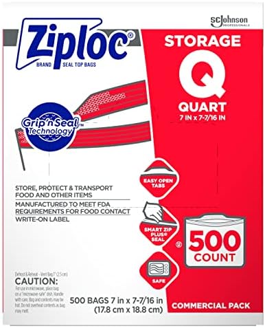 Професионални пакети за съхранение на продукти, SC Johnson Ziploc Quart, технология Grip 'n Seal, за да се улесни