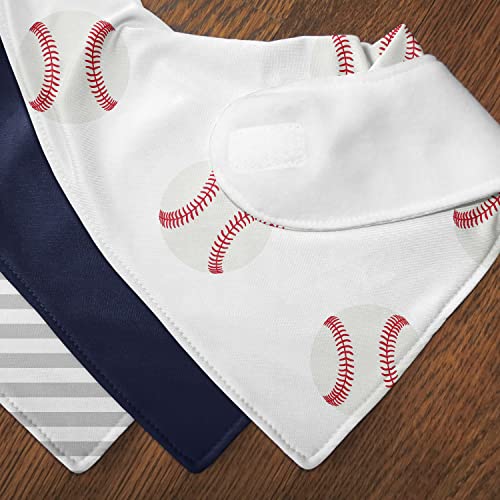Sweet Jojo Designs Бейзболна Спортна Кърпа за момчета, Лигавници за Хранене на Новородено - Червено-бяла американска