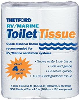 Тоалетна хартия за RV/ Marine - Тоалетна хартия на АВТОБУСА и морската пехота на сащ - 1 слой - 4 ролка - Тетфърдското