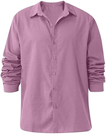 Мъжки Бельо Риза с копчета и дълъг ръкав, Ежедневни Памучни спално Бельо, Плажни Ризи, Летни Плажни Върховете
