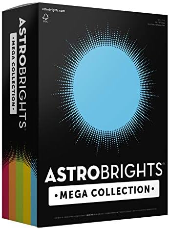 Astrobrights Mega Collection, Цветна хартия, 625 Листа и Mega Collection, Цветна хартия, Класически Асортимент от 5 цвята, 625
