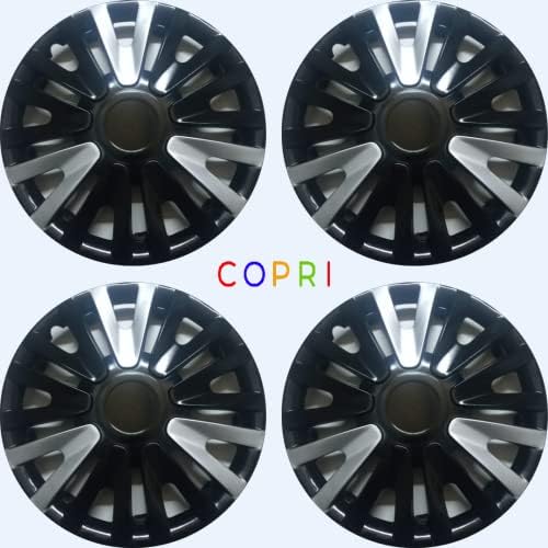 Комплект Copri от 4 Джанти накладки 13 Инча Сребристо-Черен Капачка на Главината, Защелкивающийся За Toyota