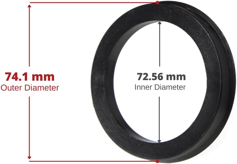 Характеристики на веригата Външен диаметър от 74,1 mm до 72,56 мм Вътрешен Диаметър Черни Пластмасови Пръстени