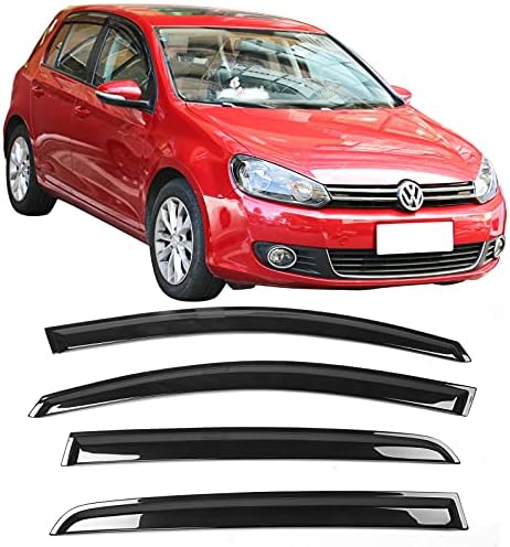 Прозорец Очила IKON MOTORSPORTS, съвместими с 2010-2014 Volkswagen Golf MK6, Тъмен Дим, Фабрично Стил, Акрилна