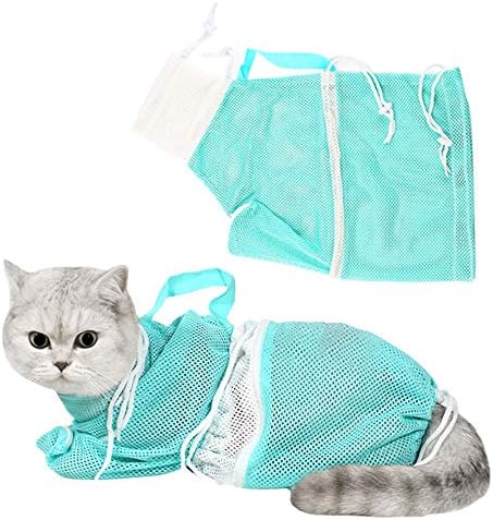 Чанта за къпане HATIKY Котка, Чанта за душ за почистване на малки кученца-Регулируем чанта за грижа за котки от полиестер