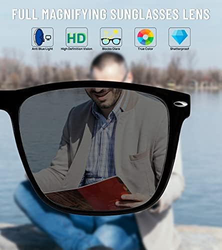 Слънчеви очила за четене WEMOOTANTS за мъже, Големи Слънчеви Очила с Пълна оптика за четене, Защита от uv 1,0