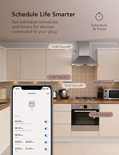 Nooie Bluetooth Smart Plug, Мини-умен изход WiFi, Алекса Plug с дистанционно / гласов контрол, Работи с Алекса Google Home,