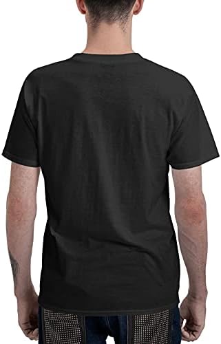 Мъжка Тениска Памук, Тениски с Графичен Модел с Къс Ръкав в Черен Цвят