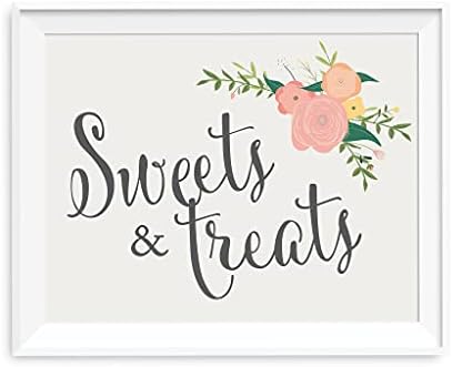 Табели за сватбени партита Andaz Press, Цветен Принт под формата на Рози, 8.5 x 11 инча, Знак за Десерт на масата Sweets