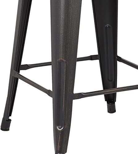 Модерен Лек Индустриален Бар Стол AC Pacific с метална облегалка-кофа, Височина на седалката 30 см, Табуретка