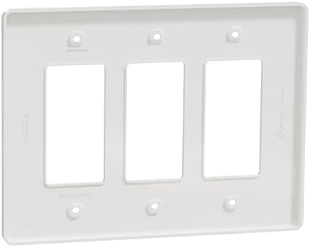 Квадратна Стенни плоча серия D X, за контакти и ключа на светлината, Среден размер, Плюс 3 групи, Матово-бяла