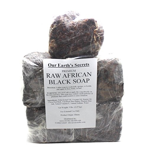 Our Earth's Secrets Висококачествен Африкански Черен сапун, 5 килограма