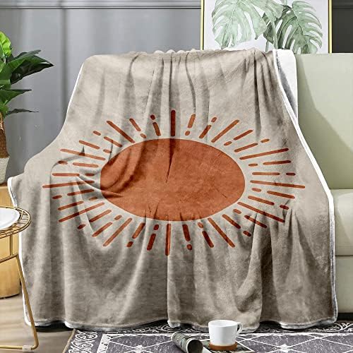 Одеало SEBKQ в стил Бохо със Слънцето и Луната, двустранно фланелевое одеало, е подходящ за възрастни и деца, на дивана,