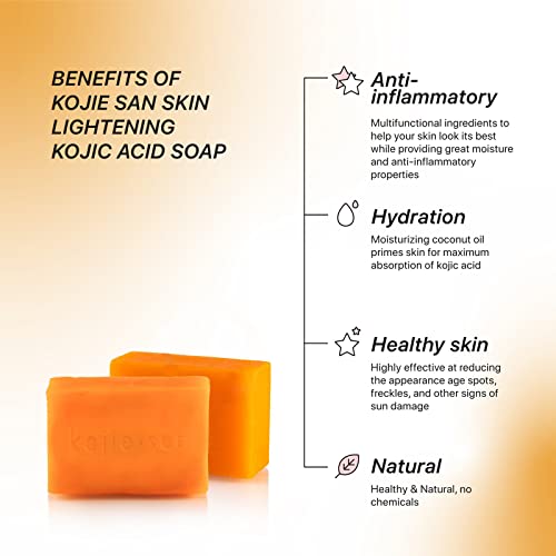 Сапун за избелване на кожата Kojie San, Гарантирано оригинален 135 г - 20 блокчета (10 опаковки по 2 на барове)