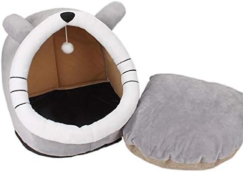 Топла котешка легло Котешки гнездо големи размери, полузакрытая, свалящ се и моющаяся, може да се използва в продължение
