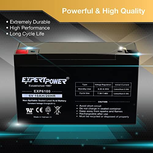 Херметичен оловно-киселинната батерия eXpertPower 6V 10AH в опаковка от 10 броя (SLA) с клеммой F1