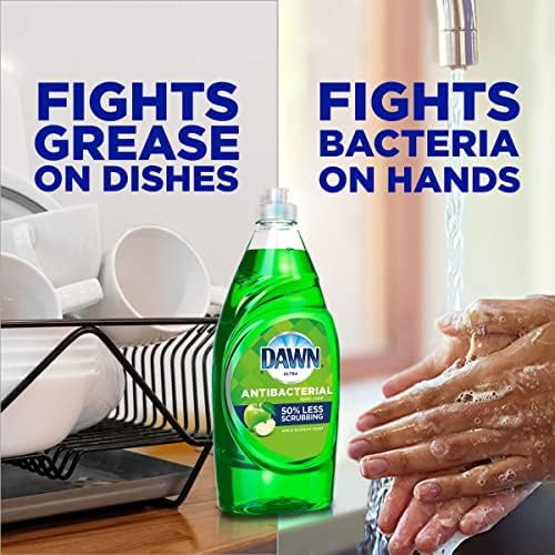 Сапун за миене на съдове Dawn, Антибактериален Сапун за ръце, Течност за миене на съдове, Аромат на ябълков цвят,