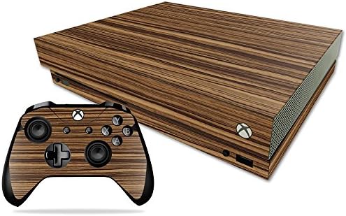 Корица MightySkins, съвместима с Microsoft Xbox One X - Тъмно дърво Зебра | Защитно, здрава и уникална Vinyl стикер