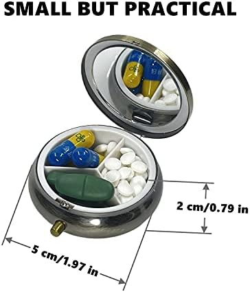 Имат малка кутийка за хапчета Imentha - Компактен органайзер за ежедневно лекарства - Преносим калъф за таблетки с огледало