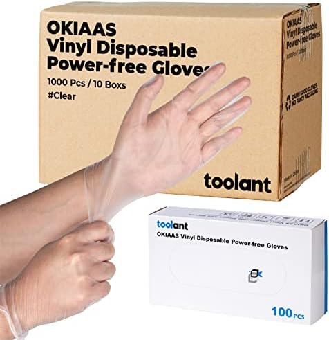 Ръкавици за еднократна употреба OKIAAS M, Безопасни за хранителни продукти | Без латекс и прах, Прозрачно фолио, Винил,