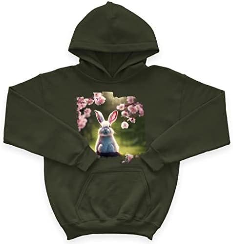 Детска hoody с качулка от порести руно Japanese Cherry Blossom - Детска Hoody с шарени животни - Зайчета Hoodie for