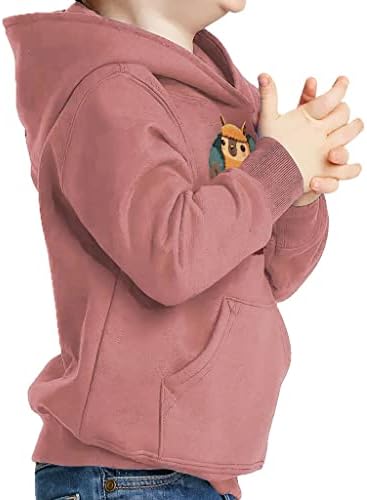 Hoody-Пуловер с участието на Лама за Деца - Hoody с Шарени животни от Порести Руно - Скъпа Hoody с качулка за деца