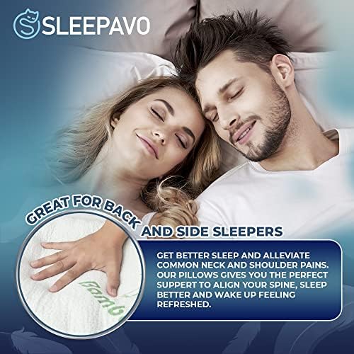 Смачкани възглавници от пяна с памет ефект, Комплект от 2 Охлаждащи на възглавници за сън, за корема, гърба и тялото -