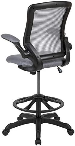 Офис стол Flash Furniture, 27 W x 27G x 42 - 49,5В тъмно сиво