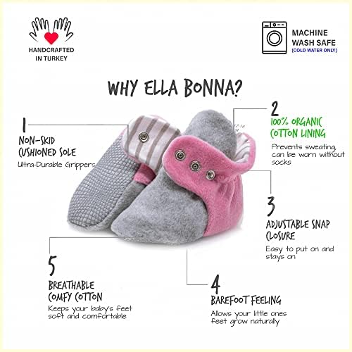 Мини-Обувки отвътре Ella Bonna с Неплъзгащи подметки |Гъвкави | За най-Малките момчета и момичета, Малки деца