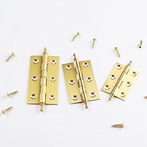 KFJBX 5 Бр Мат Месинг Декоративни Панти за вратите на гардероба Злато (Размер: 75 мм)