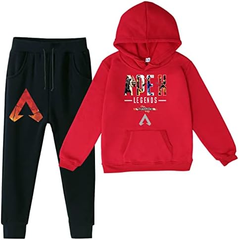 Комплект от пуловера, блузи и спортни панталони GTWAZ Kids Apex Легенди - Класически Hoody с дълъг ръкав, Комплект