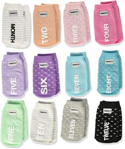 Комплект чорапи за малки момичета-тръби - 12 двойки, На Три месеца/ с Различни цветове
