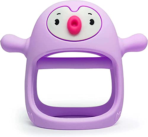 Силиконова играчка за никнене на млечни зъби Smily Mia Penguin Buddy Never Drop за деца от 0-6 месеца, Бебешки