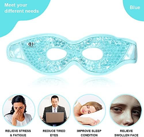 Гел маска за очи CONBELLA с дупки за очите - Горещ Студен компрес за лечение на очите | Охлаждаща маска за очи