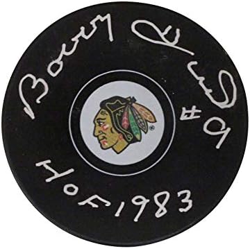 Миене с автограф на Боби Хъл с логото на Чикаго Блекхоукс JSA 28323 - за Миене на НХЛ с автограф