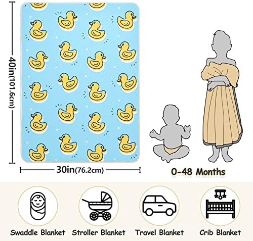 Пеленальное Одеяло от памук Жълто патица за Бебета, Като Юрган, Леко Меко Пеленальное одеало за детско креватче, детски колички,