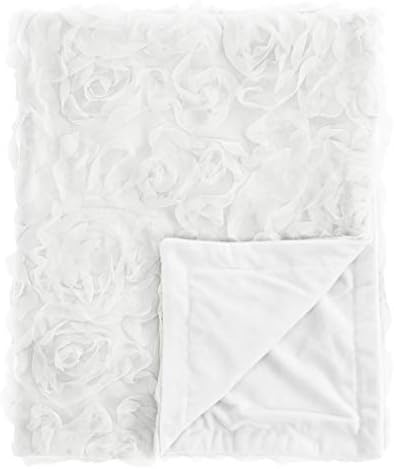 Sweet Jojo Designs Бяло Одеяло с цветето роза за малки Момичета, Защитно Пеленание за Новородени или деца, Детско столче за