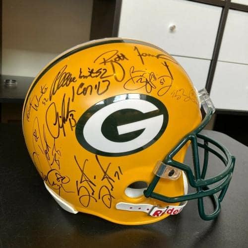 1996 Екипът на Грийн Бей Пакърс Super Bowl Champs Подписа Голям Шлем JSA COA - Каски NFL с автограф