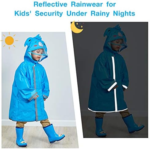 Детско пончо от дъжд SSAWcasa, Дъждобрани за деца с качулка, Яке-Дъждобран Waterpoof, Детски Дъждобран с 3D