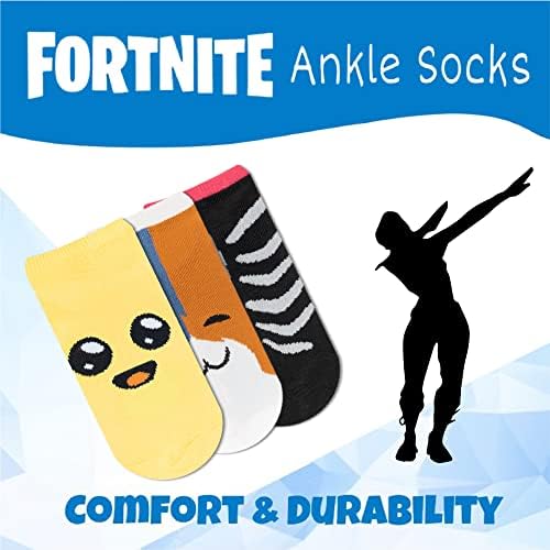 Чорапи за момчета FORTNITE, 6 Опаковки Детски Чорапи до Глезена за Момчета, Чорапи без показване За момчета, Чорапи до Глезена